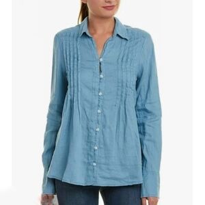 🌸 Free People | Linen Pleated Buttondown Blouse,‎ size Small